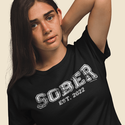 Sober   T   Shirt   |   Women's   Recovery   Is   Possible   Tee   with   Personalized   Sobriety   Date