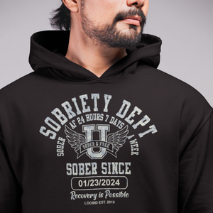 1-test-Sobriety Dept Unisex Hoodie – Sober AF 24/7 with Custom Sobriety Date  Hoodie (Copy)