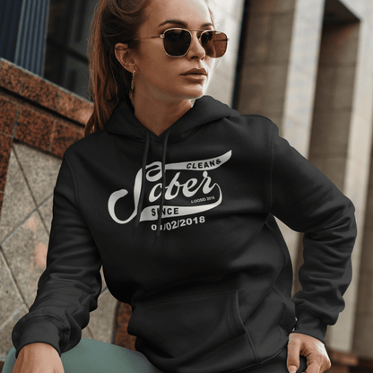 Recovery Hoodie | Women's Sober Since Hoodie with Custom Sober Date