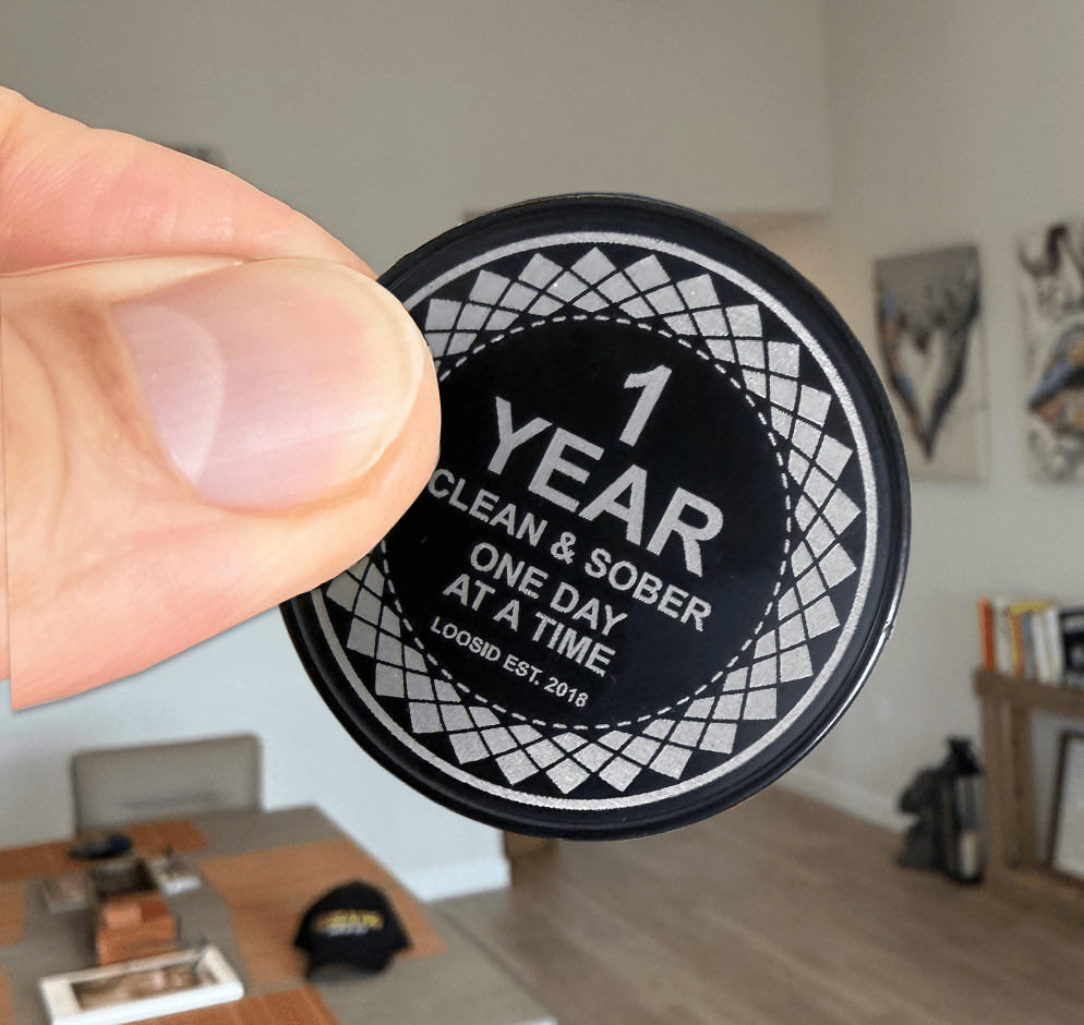 Custom Clean or Sober Year Black Coin | Sobriety Coin