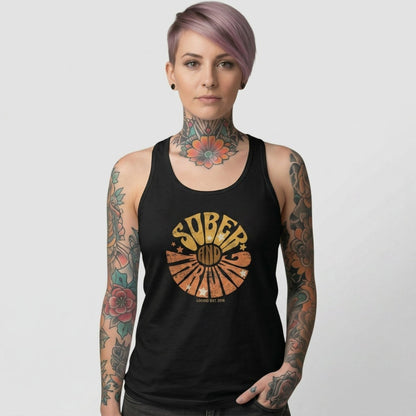 Sober and Thriving Sober Tank Top graphic detail (view 4)