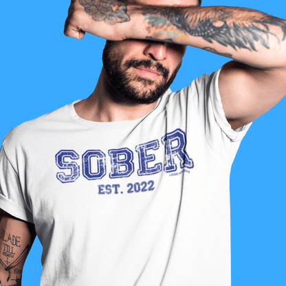 Men's Sober Est. Year T-Shirt w/ Personalized Sobriety Year