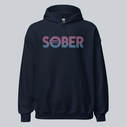 Recovery Hoodie | Retro Sobriety Date Hoodie with Personalized Date