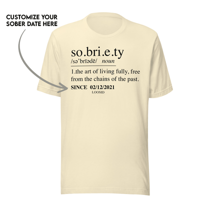Sobriety Definition Men's T-Shirt w/Personalize Sober Date