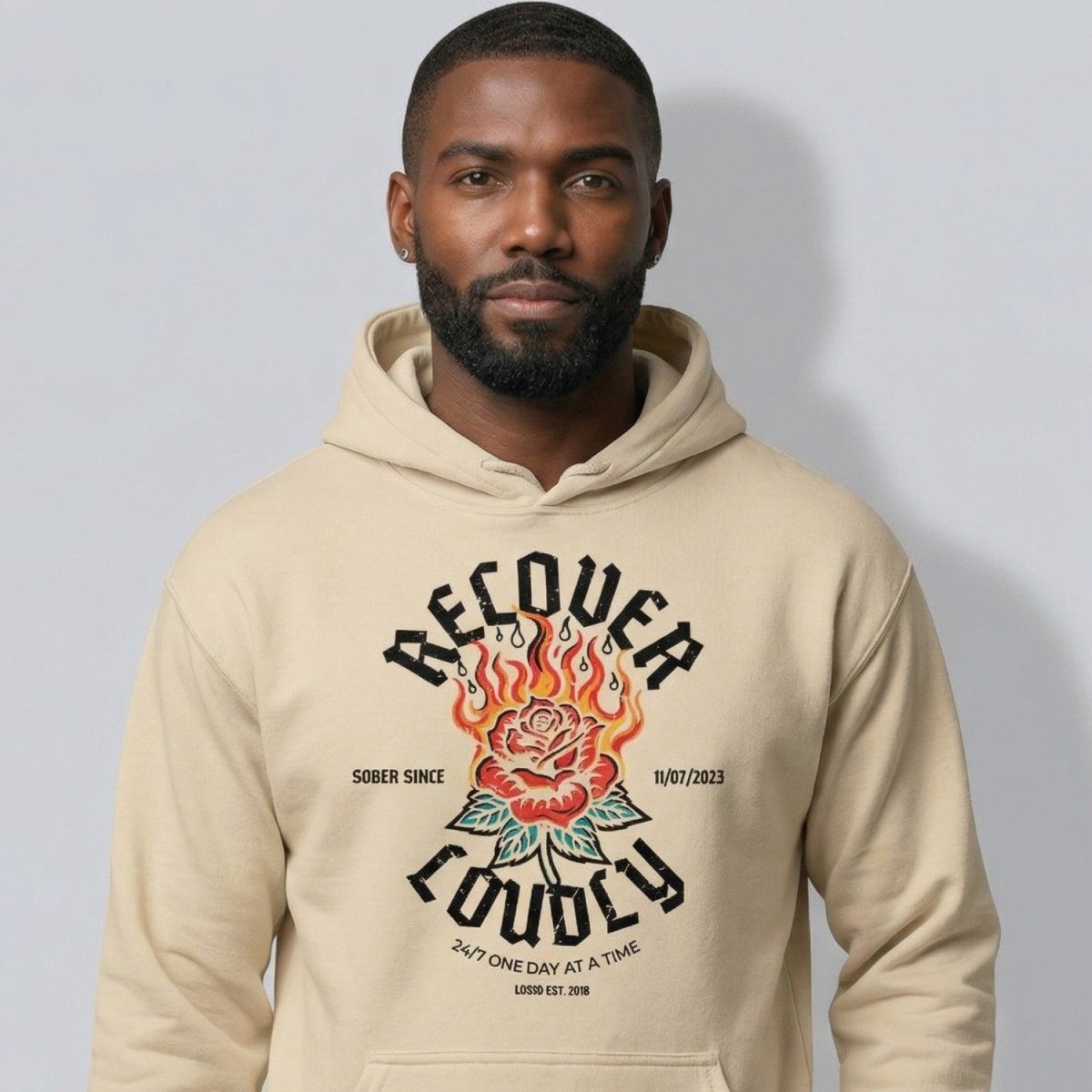 Recovery Hoodie | Recover Loudly Custom Sobriety Date Hoodie