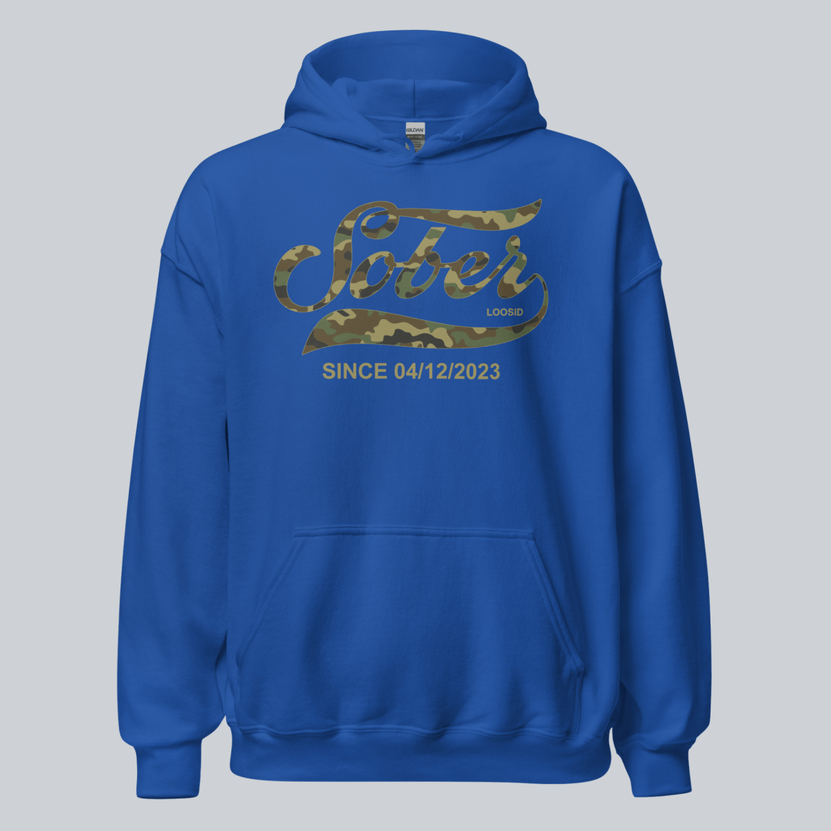 Recovery Hoodie | Sober Since Camo Hoodie with Personalized Date