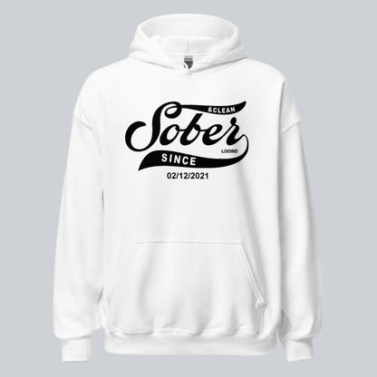 Recovery Hoodie | Women's Sober Since Hoodie with Custom Sober Date