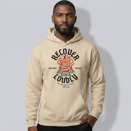 Recovery Hoodie | Recover Loudly Custom Sobriety Date Hoodie