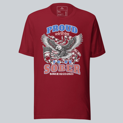Sober T Shirt | Proud To Be Sober Tee with Personalized Date