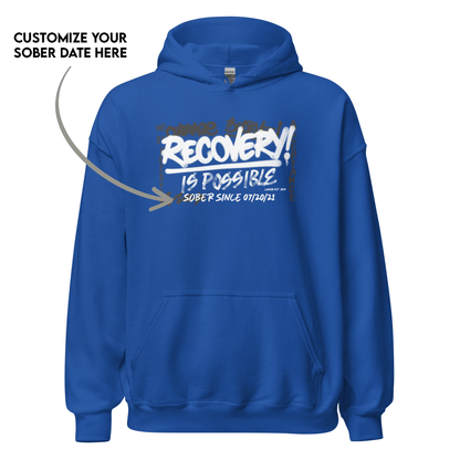 Recovery hoodie celebrating sobriety and resilience