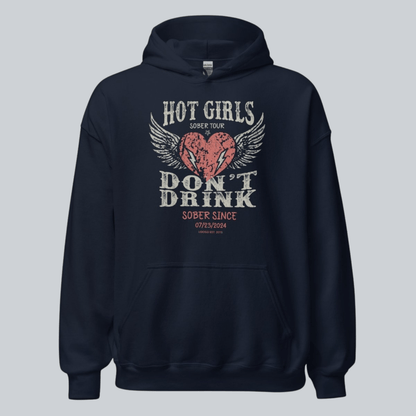 Recovery Hoodie | Hot Girls Custom Sobriety Date Hoodie