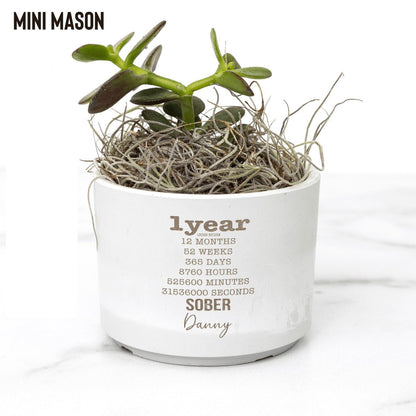 Years Sober Pot and Live Plant w/Sober Date