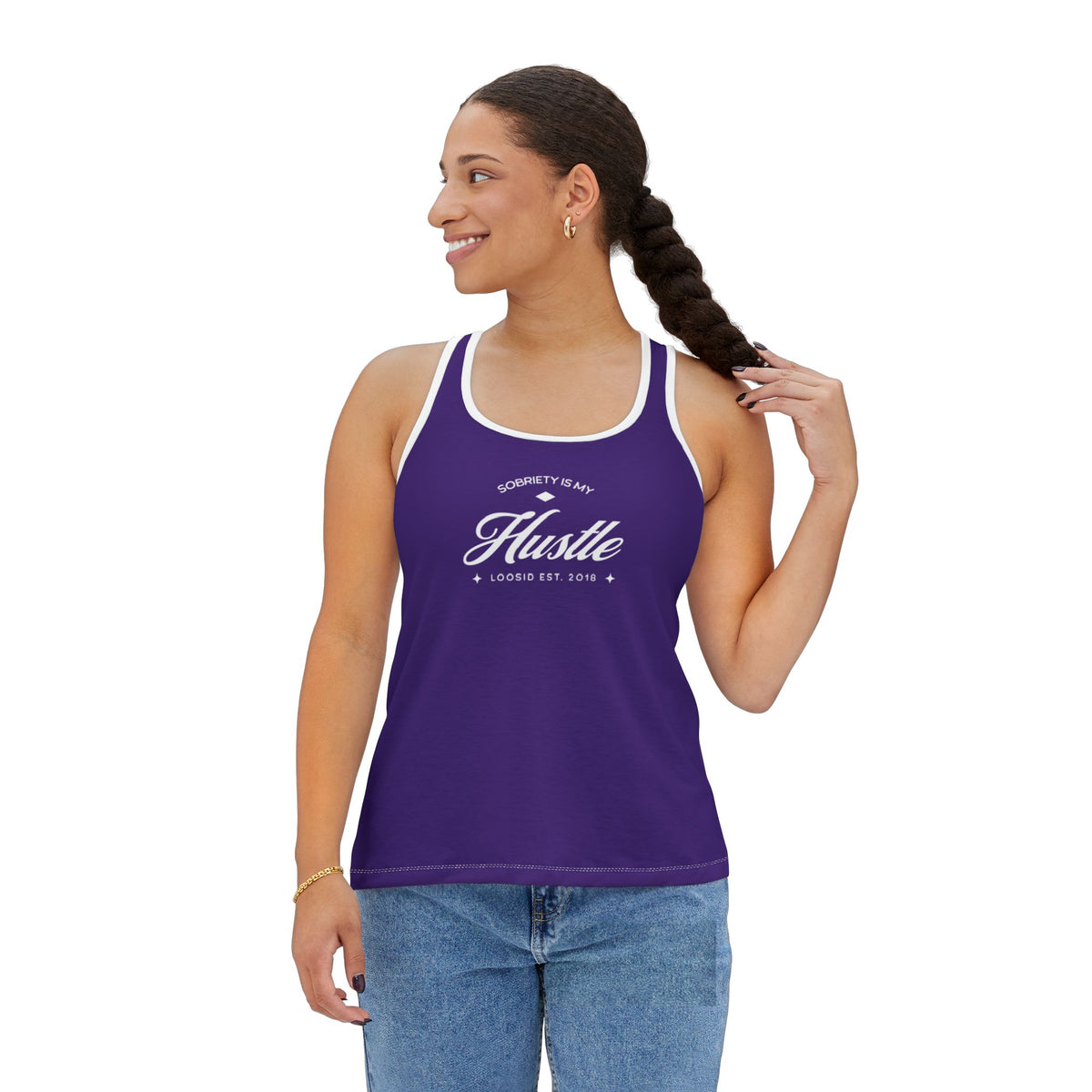 Sobriety is My Hustle Racerback Tank Top