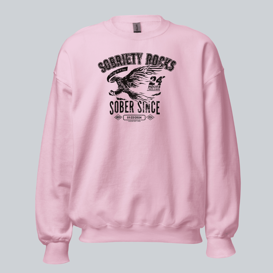 Sobriety Rocks | Women's Sober Since Sweatshirt with Custom Sobriety Date