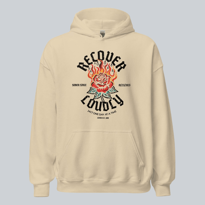 Recovery Hoodie | Recover Loudly Women’s Custom Sobriety Date