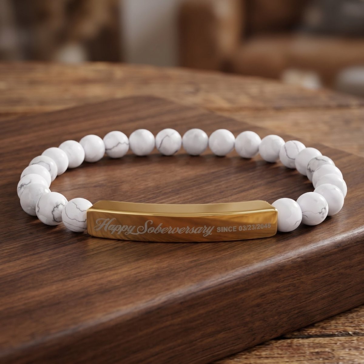 Happy Soberversary Stone Bar Sober Jewelry (Engraving)