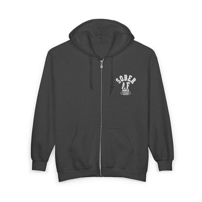 Recovery Zip Hoodie | Men's Sober AF Front & Back Print