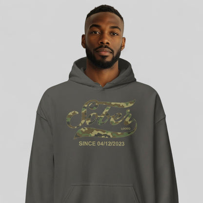 Recovery Hoodie | Sober Since Camo Hoodie with Personalized Date