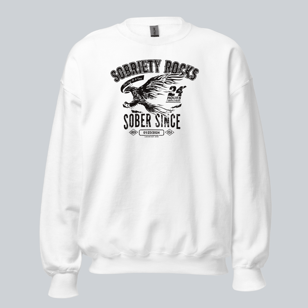 Sobriety Rocks | Women's Sober Since Sweatshirt with Custom Sobriety Date