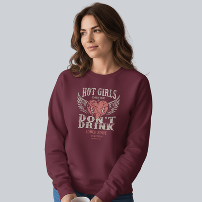 Hot Girls Sobriety Sweatshirt | Custom Recovery Date