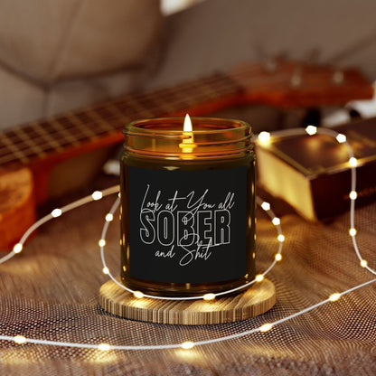 Look At You Scented Coconut Apricot Sobriety Candle side view (view 6)