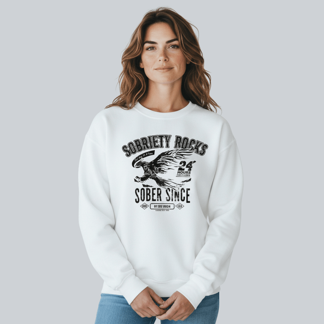 Sobriety Rocks | Women's Sober Since Sweatshirt with Custom Sobriety Date
