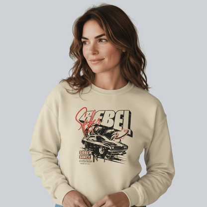 Sober Rebel Sobriety Sweatshirt | Custom Recovery Date
