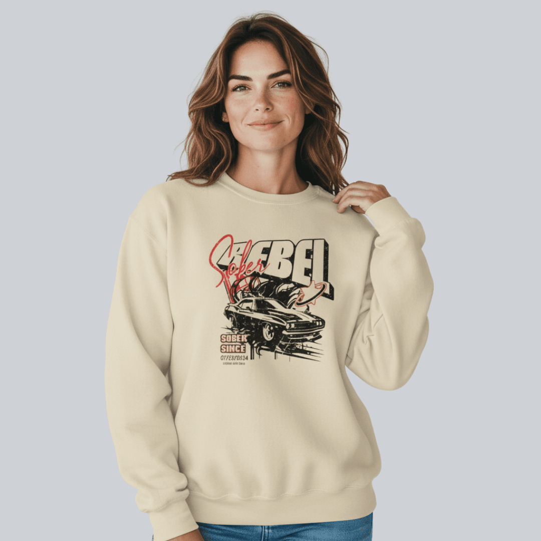 Sober Rebel Sobriety Sweatshirt | Custom Recovery Date