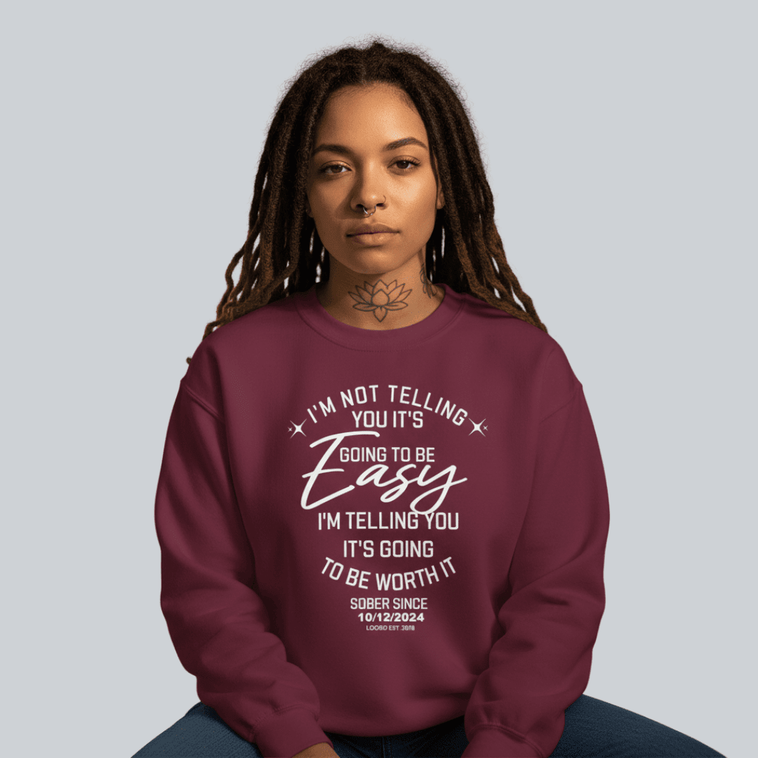 I’m Not Telling Sobriety Sweatshirt | Custom Recovery Date