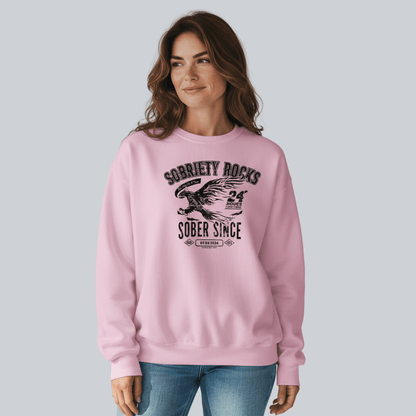 Sobriety Rocks | Women's Sober Since Sweatshirt with Custom Sobriety Date