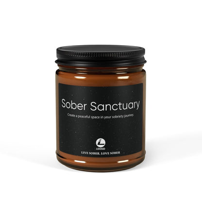 Sober Sanctuary Scented Soy Candle (Amber Jar)