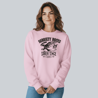 Sobriety Rocks | Women's Sober Since Sweatshirt with Custom Sobriety Date