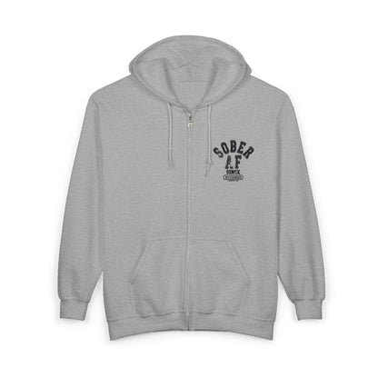 Recovery Zip Hoodie | Men's Sober AF Front & Back Print