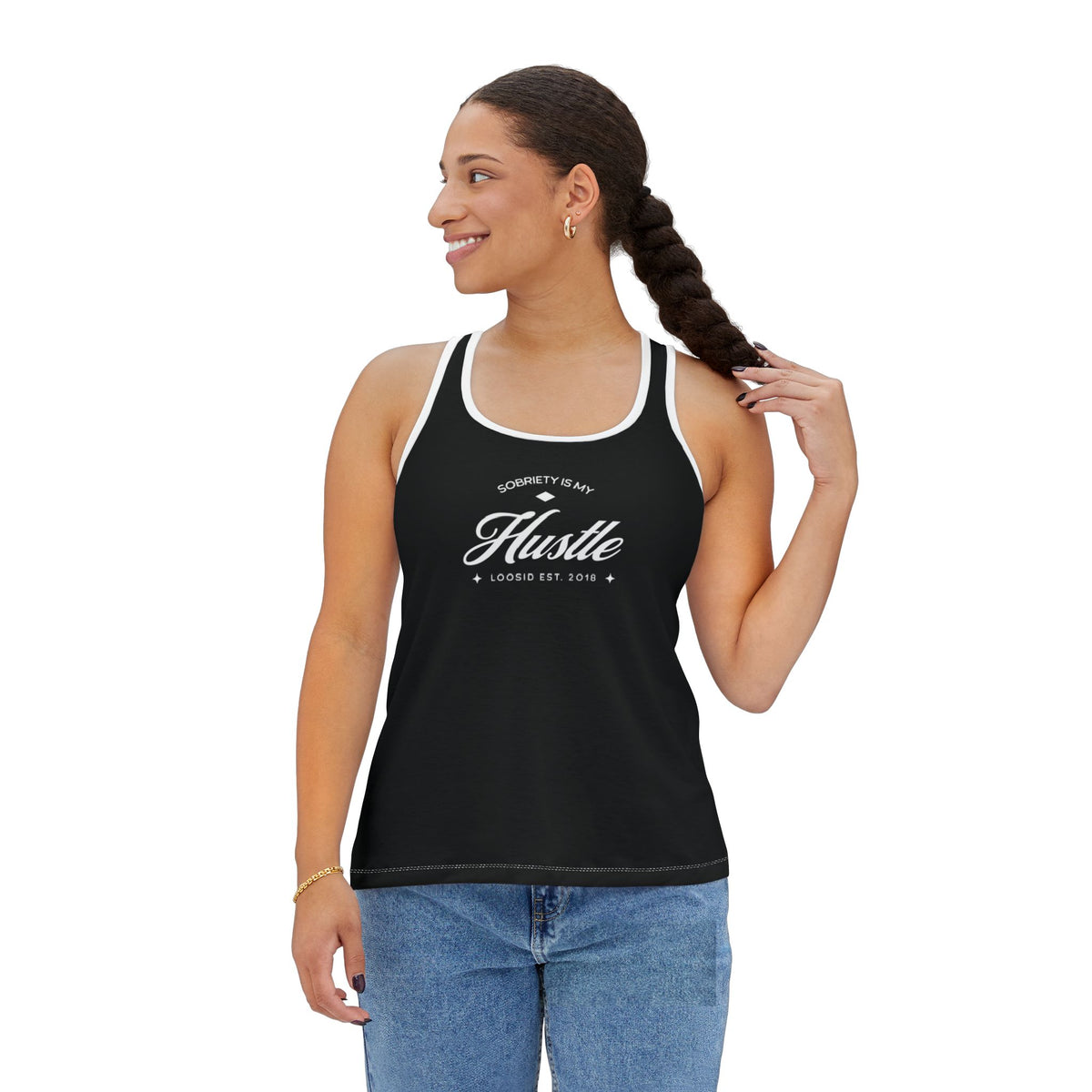Sobriety is My Hustle Racerback Tank Top