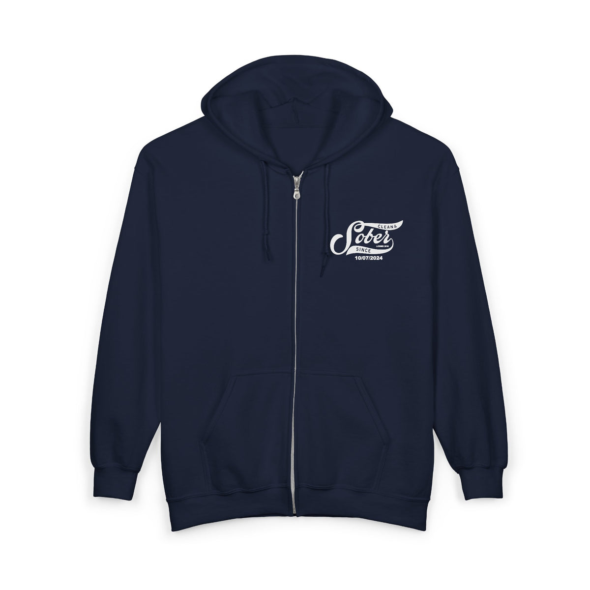 Recovery Zip Hoodie | Men's Sober Since Front & Back Print