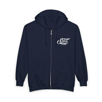 Recovery Zip Hoodie | Men's Sober Since Front & Back Print