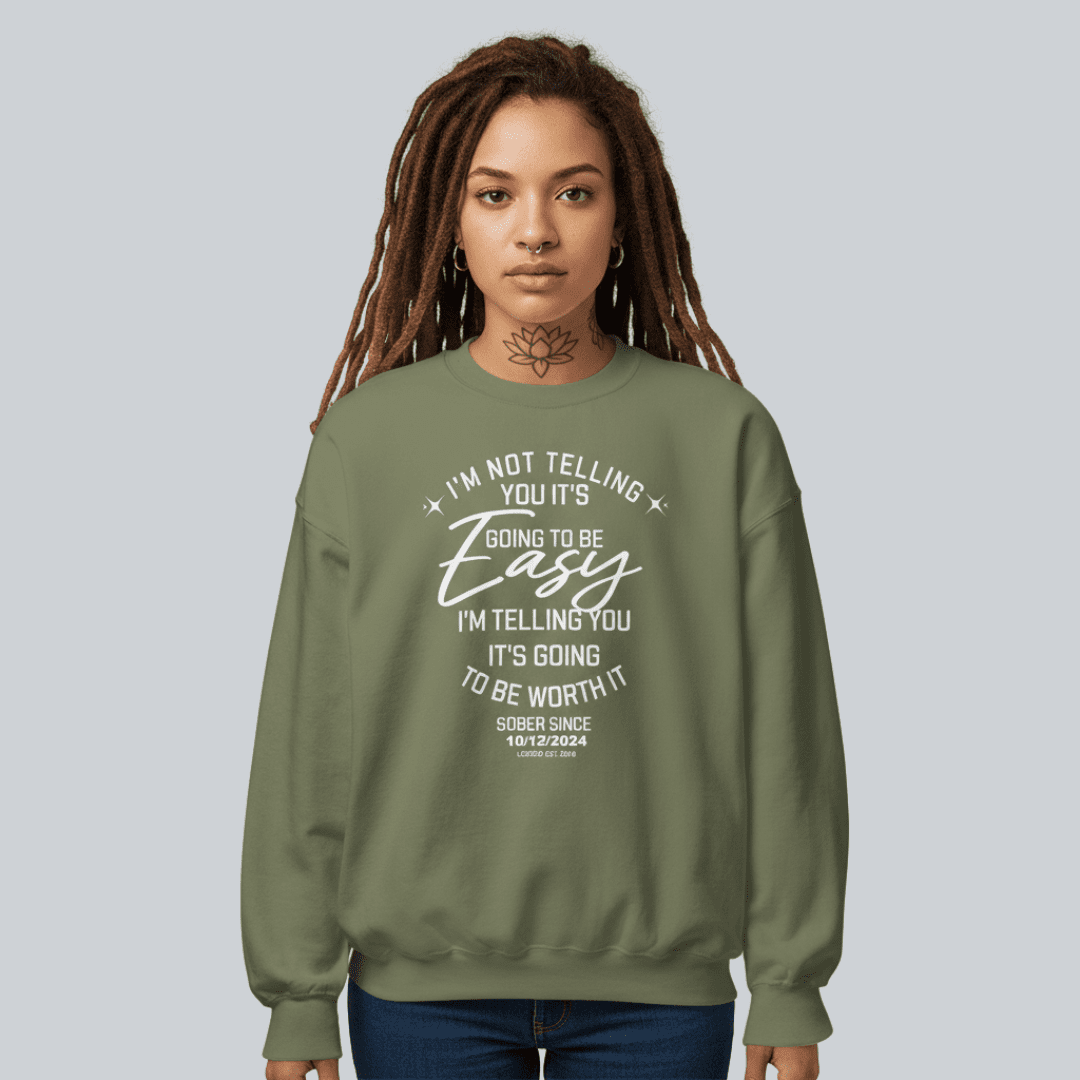 I’m Not Telling Sobriety Sweatshirt | Custom Recovery Date