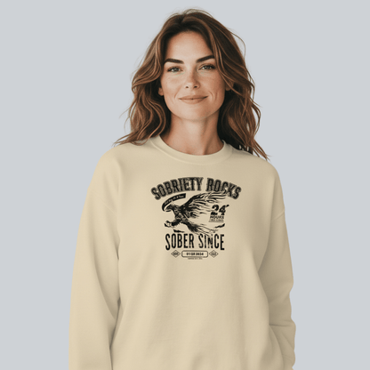 Sobriety Rocks | Women's Sober Since Sweatshirt with Custom Sobriety Date