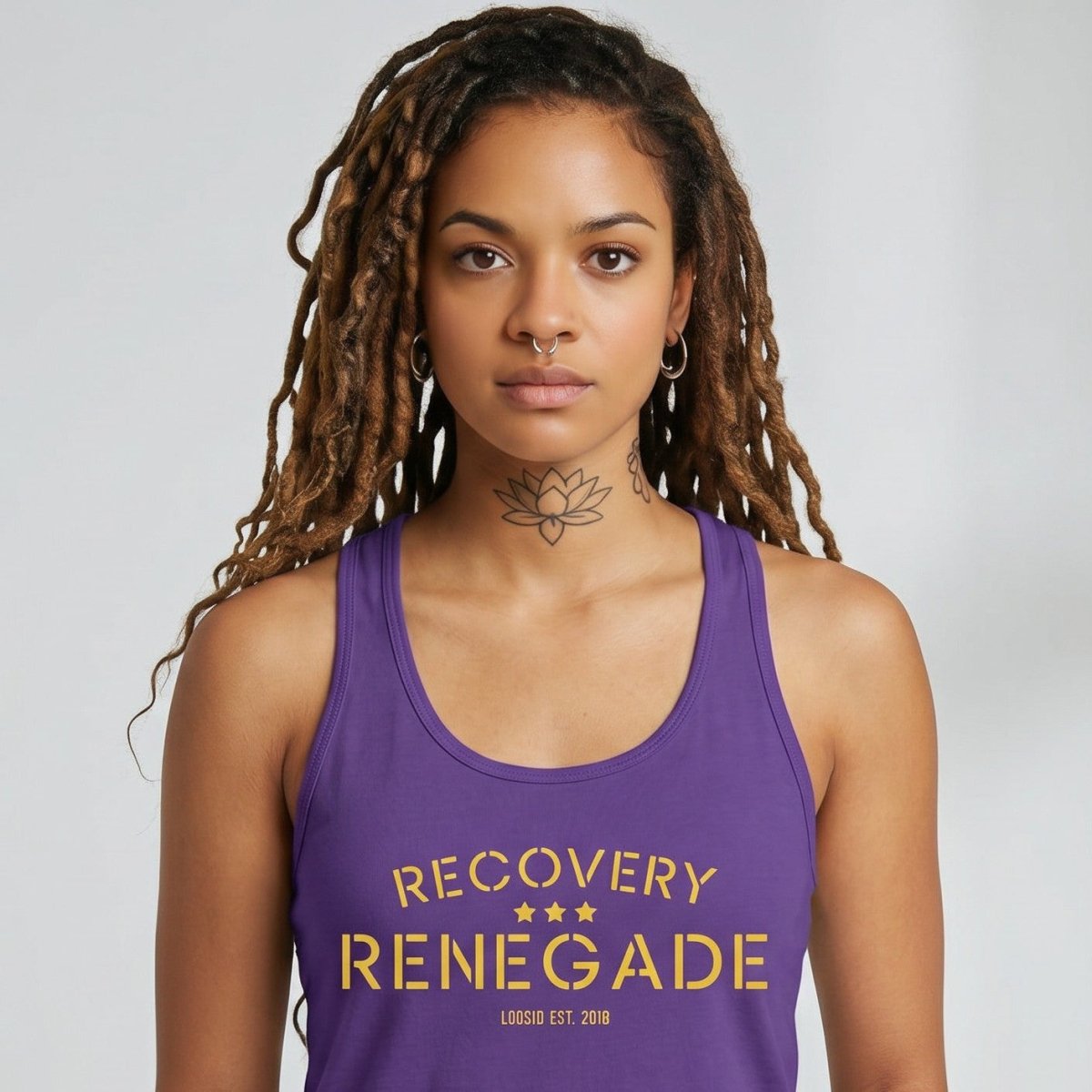 Recovery Renegade Sober Tank Top fit detail (view 9)