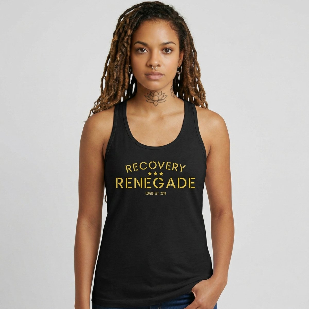 Recovery Renegade Sober Tank Top graphic detail (view 4)