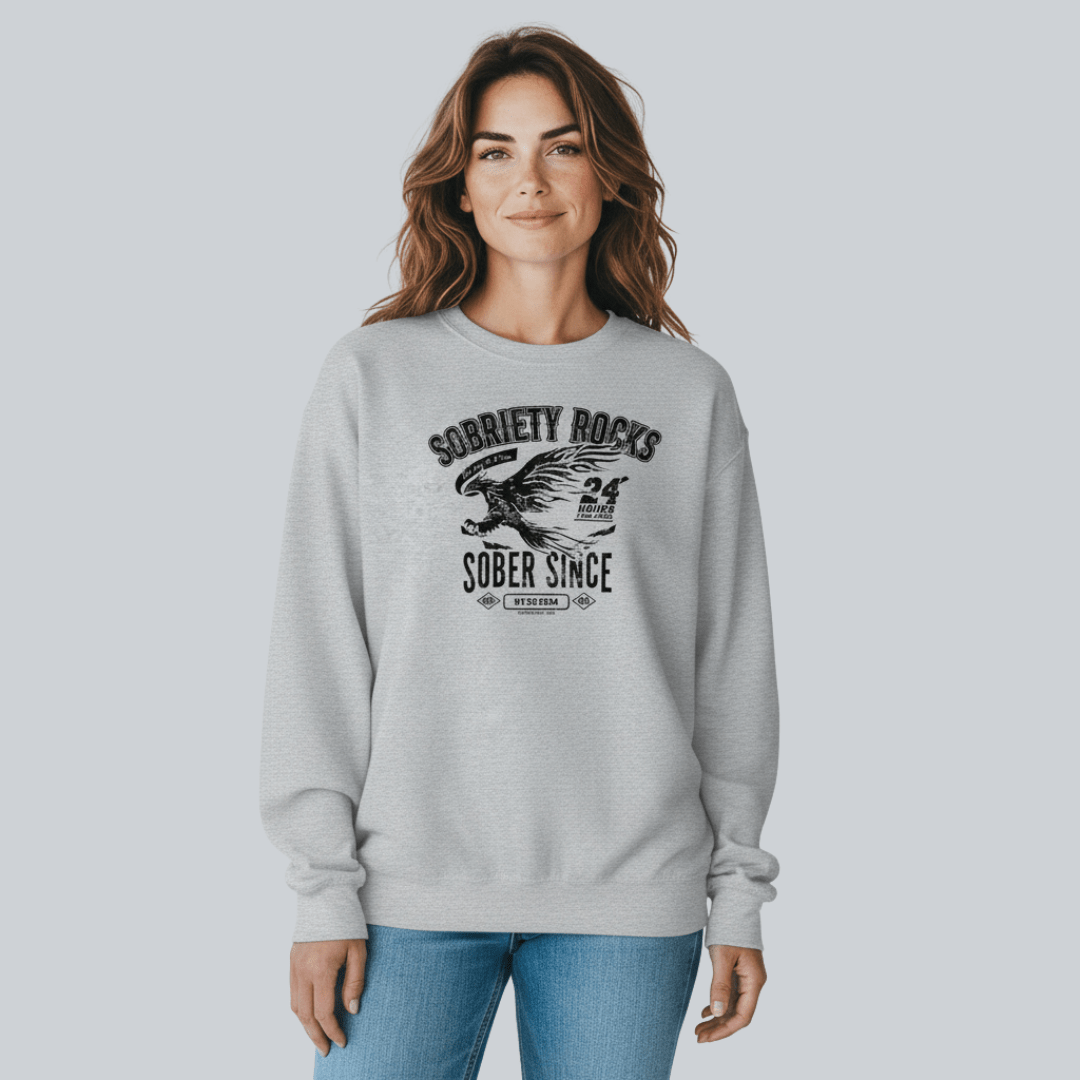 Sobriety Rocks | Women's Sober Since Sweatshirt with Custom Sobriety Date