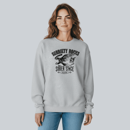 Sobriety Rocks | Women's Sober Since Sweatshirt with Custom Sobriety Date