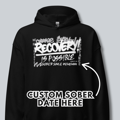 Recovery Hoodie | Men’s Recovery Is Possible Hoodie with Date