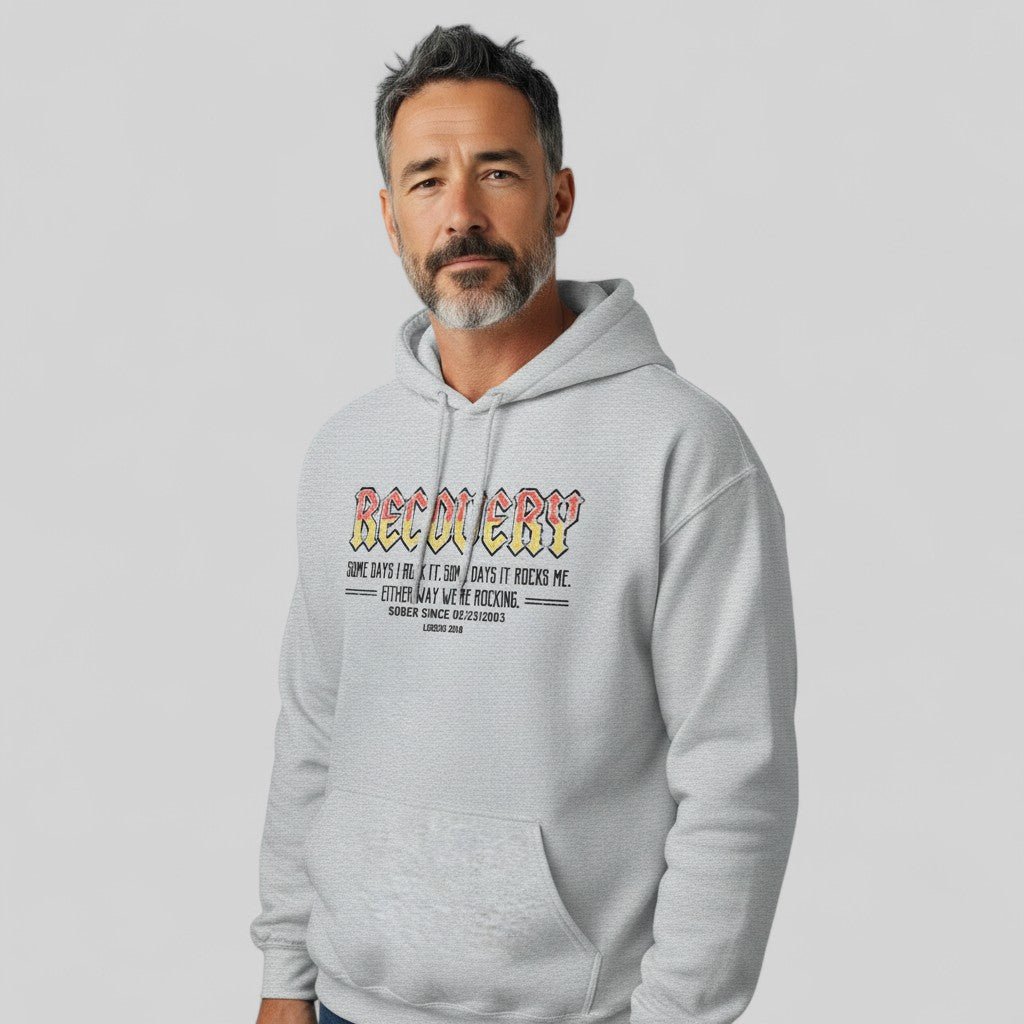 Recovery Hoodie | Men's Recovery Rock Hoodie with Personalized Date