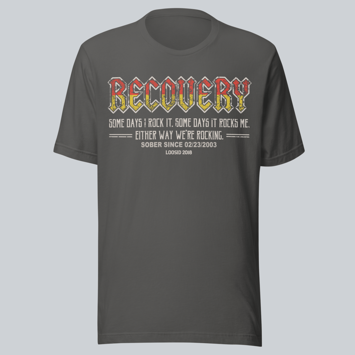 Recovery T-shirt | Men's Recovery Rock T-shirt with Personalized Date