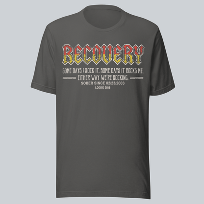 Recovery T-shirt | Men's Recovery Rock T-shirt with Personalized Date