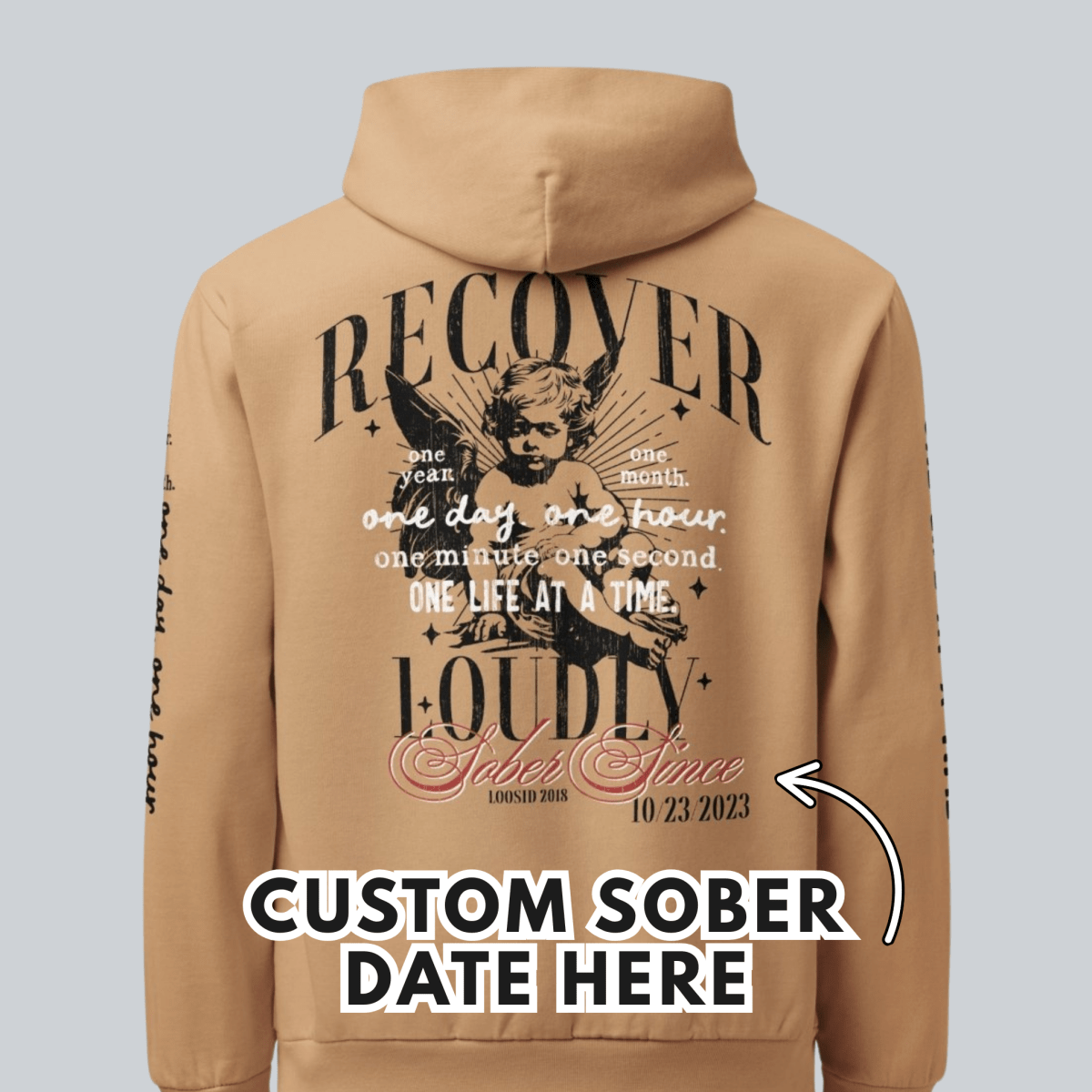 minimal sober hoodie product layout