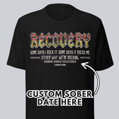 Recovery T-shirt | Men's Recovery Rock T-shirt with Personalized Date