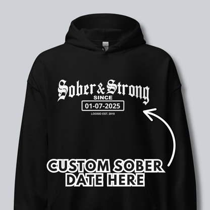 Recovery Hoodie | Women’s Old School Sober Hoodie with Custom Date