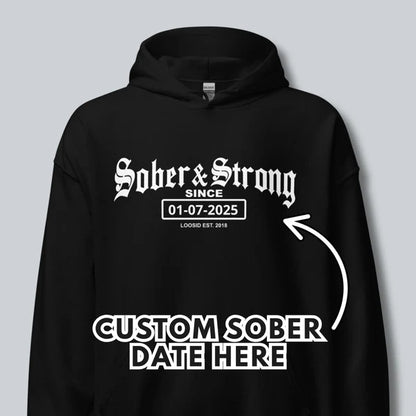 Recovery Hoodie | Unisex Old School Sober Hoodie with Custom Date